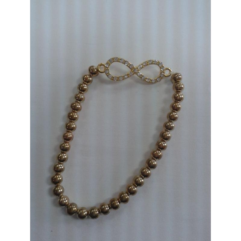 Pulsera Simbolo Infinito Brillo Dorada (Elastica) (Unidad)(Has)