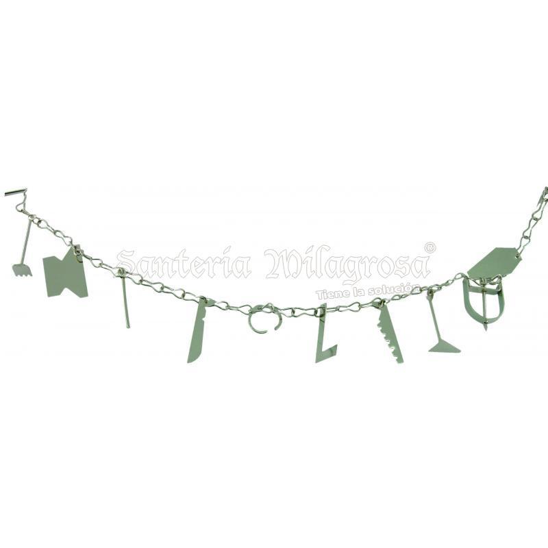 Collar Santeria bandera Metal Achaba 55 cm. (Herramientas medianas)