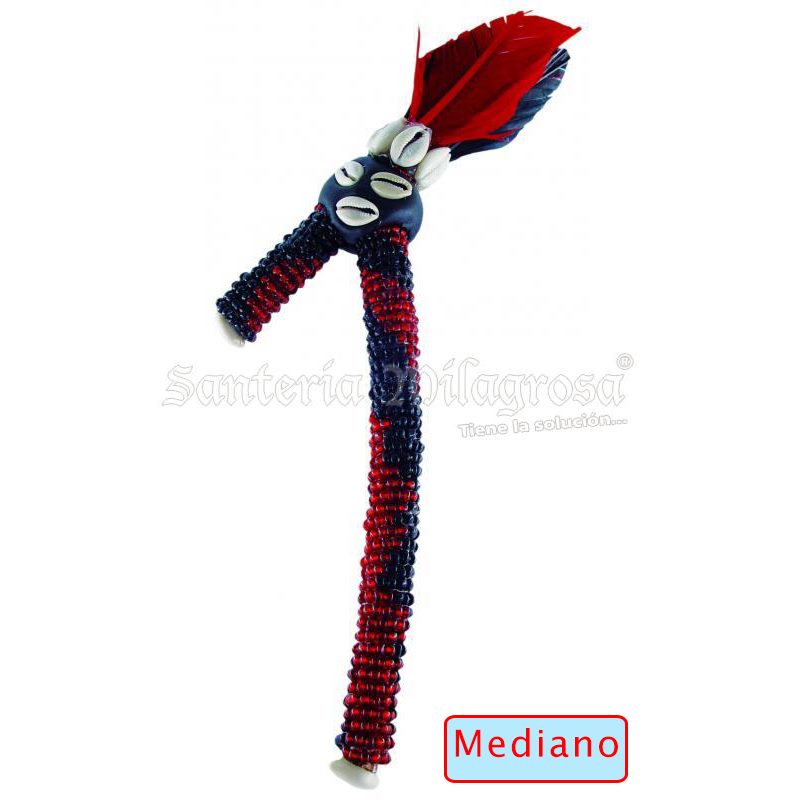 Sant. Garabato Eleggua Forrado cuentas/plumas Grande (45 a 55 cm)