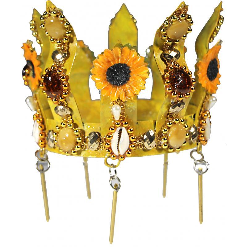 Sant. Corona Ochun Metal Decorada c/ Herram. grande 23 x 20 cm