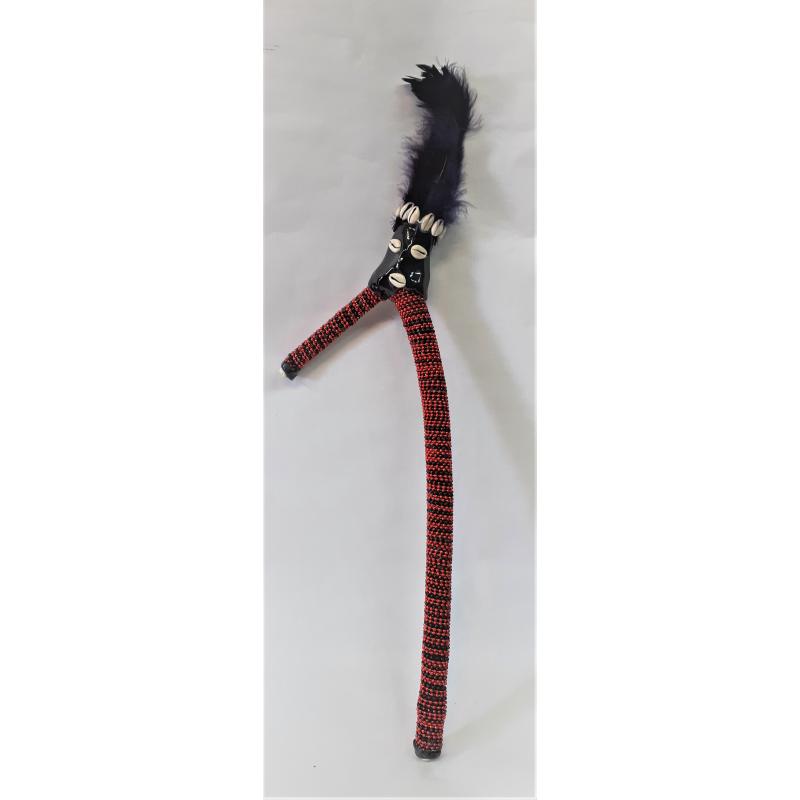 Sant. Garabato Eleggua Forrado cuentas/plumas Mediano (34 a 40 cm)