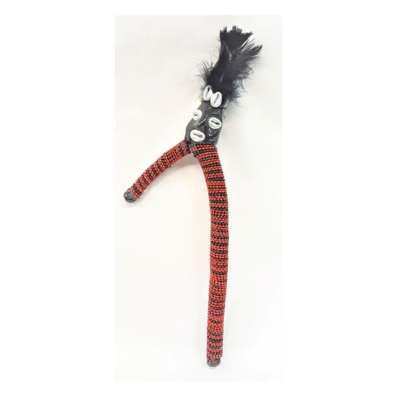 Sant. Garabato Eleggua Forrado cuentas/plumas Mediano (28 a 25 cm)