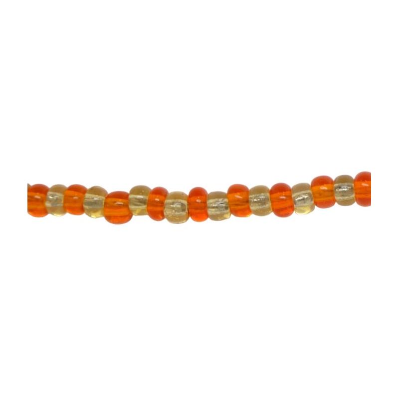 Collar Santeria Orisha (1 x 1 Naranja -Crital. ) (1 V) Premium (110 cm)