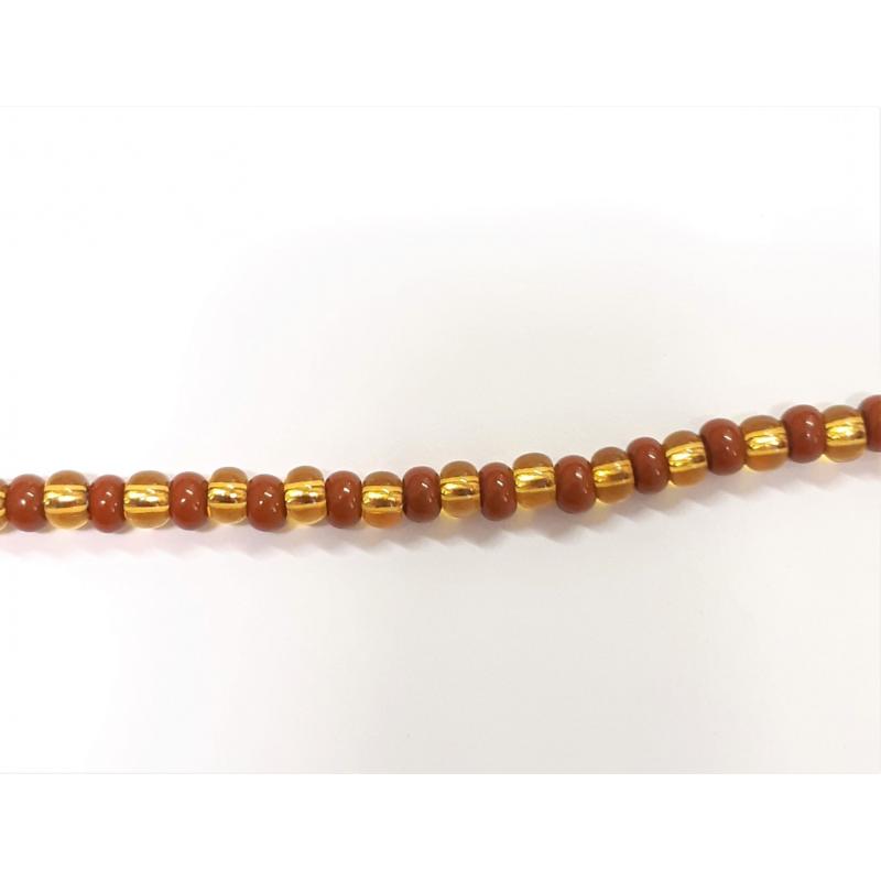 Collar Santeria Oya (1 x 1 Marron -Amarillo. ) (1 V) (Has) (110 cm) Premiun