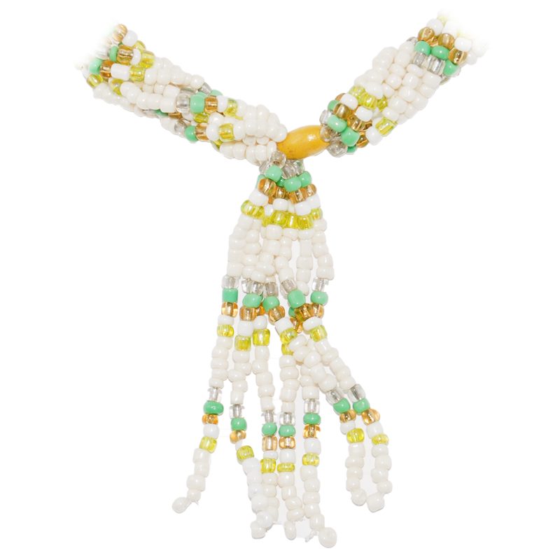 Collar Santeria Mazo Ochun Ololodi (Simple) (Amarillo-Verde Cristal) 140 cm