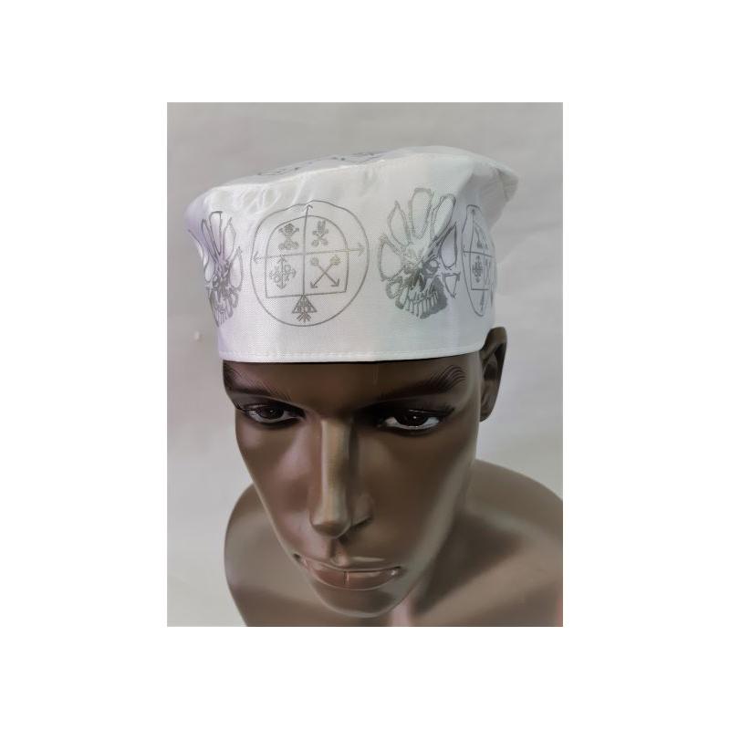 Gorro Santero Tiembla Tierra 54 cm Elastico (Blanco )(Dibujos Impresos)Obatala