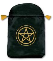Bolsa Tarot Seda Negra 23 x 16 cm (Motivo Pentagrama Amarill...