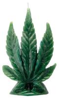 Vela Forma Hoja Cannabis 18 cm (Verde)