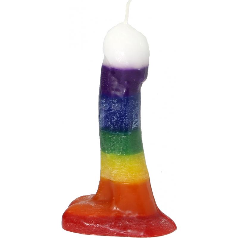 Vela Forma Pene 16 cm (7 Colores - Bandera Gay)