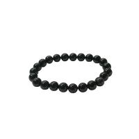 Pulsera Piedra Rodada Obsidiana Negra Bola 8mm (Elastica)