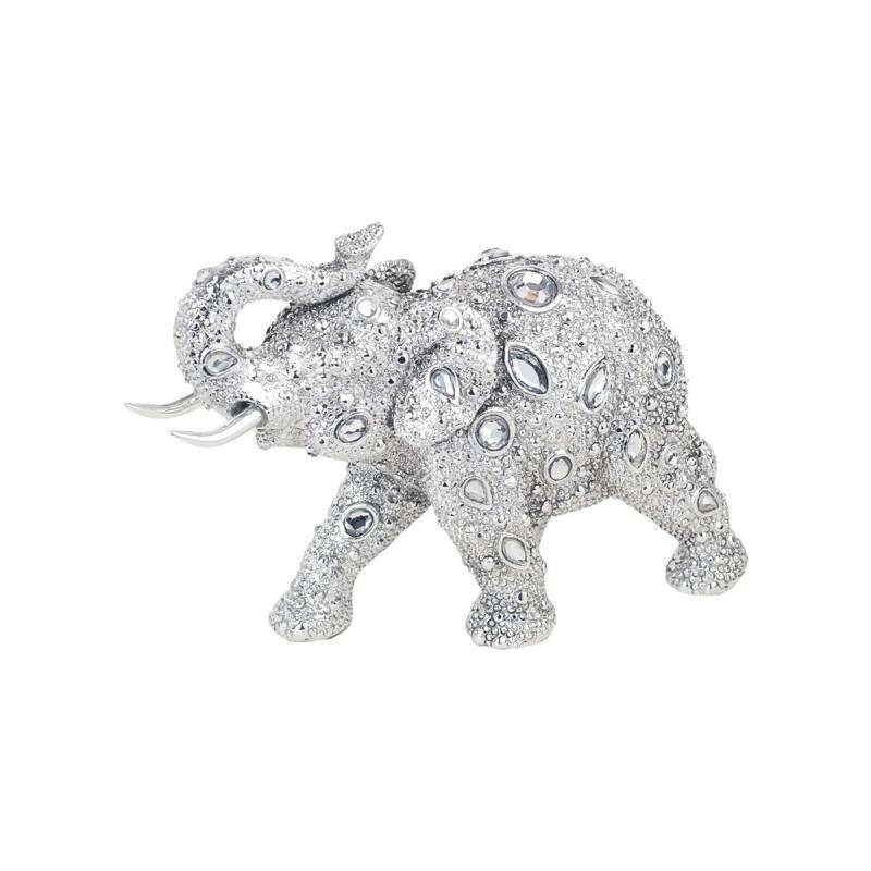 Elefante Resina Plateado 20 x 6 x 12,50 cm (C2)