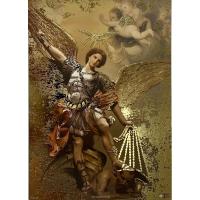 Estampa Arcangel Miguel dorada 10 x 14 cm MX0723