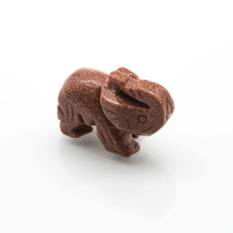 Piedra Forma Elefante Aventurina Dorada 4 x 2,5 cm