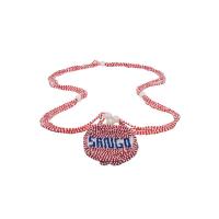 Collar Santeria con Medallon SANGO (blanco-rojo)