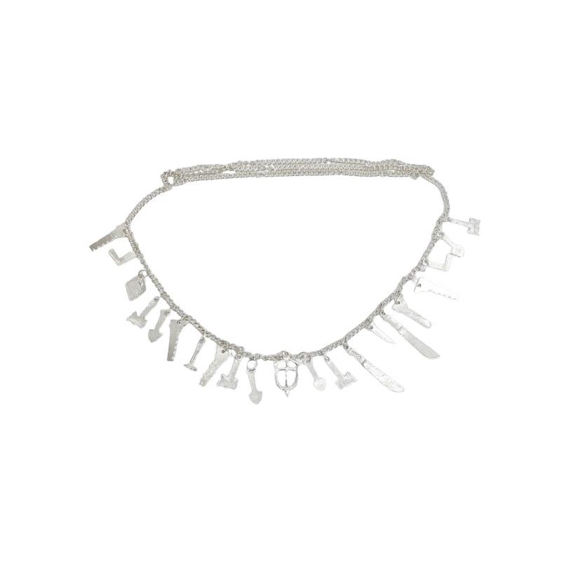 Collar Santeria Metal Achaba 50 cm (21 Herramientas pequeñas) Premium