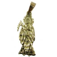 Amuleto Santa Muerte Tumbaga Plana Dorada 3 cm