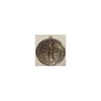 Medalla San Benito Medallon 9 cm (Niquelada) (Reverso Cruz)