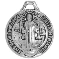 Medalla San Benito Mini concava 1,7 cm (Niquelada) (Reverso ...