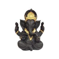 Ganesha Sentada Resina 24 x 20 cm aprox. (Color Negro)