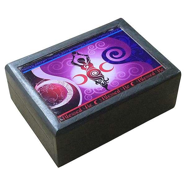 Caja Tarot Madera Diosa 17 x 12 x 6