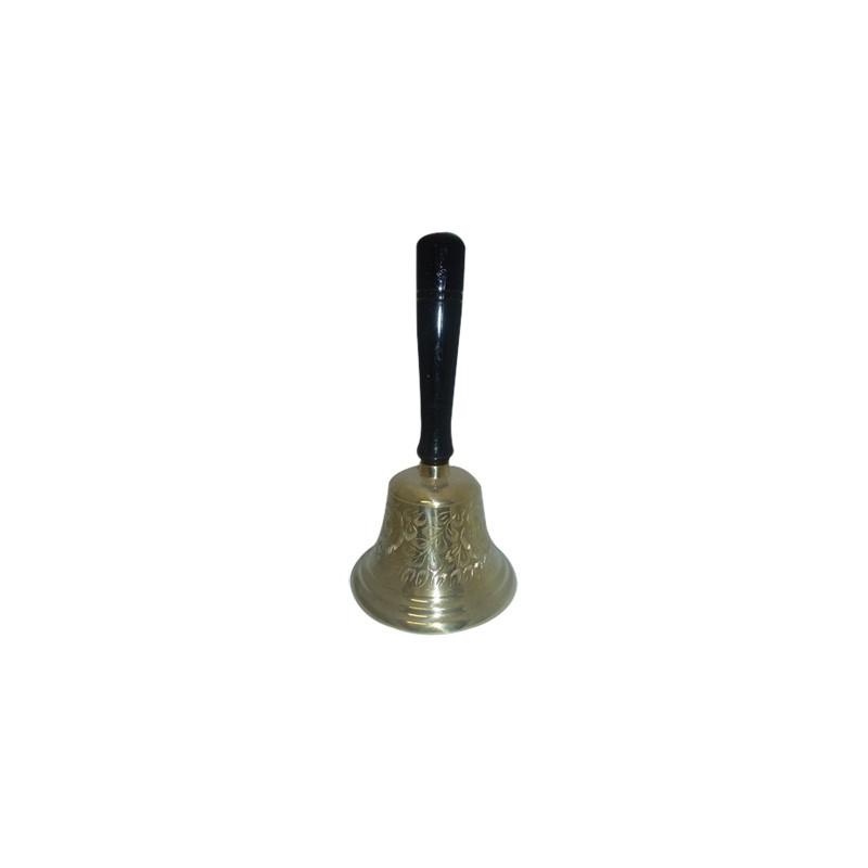Campana Bronce Grabada 23 x 12 cm (Grande) (Mango Negro)
