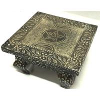 Altar Metal Grabado Pentagrama - Wicca 15 x 15 cm