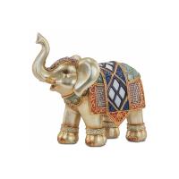 Elefante Resina 13 x 14 cm (Motivo manto colores) (C2)