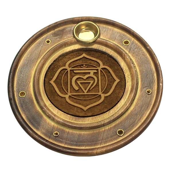 Porta Inciensos Chakra I 10 cm. (Madera)