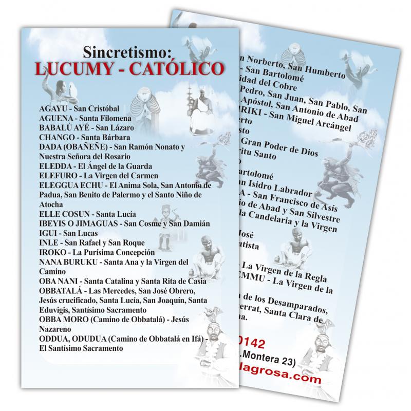 Estampa Sincretismo Lucumy - Catolico 7 x 11 cm (P25)