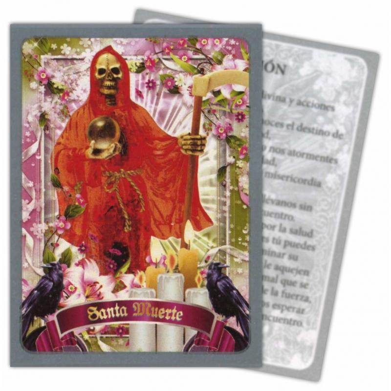 Estampa Santa Muerte Roja con Velas 07 x 9,5 cm (P12)