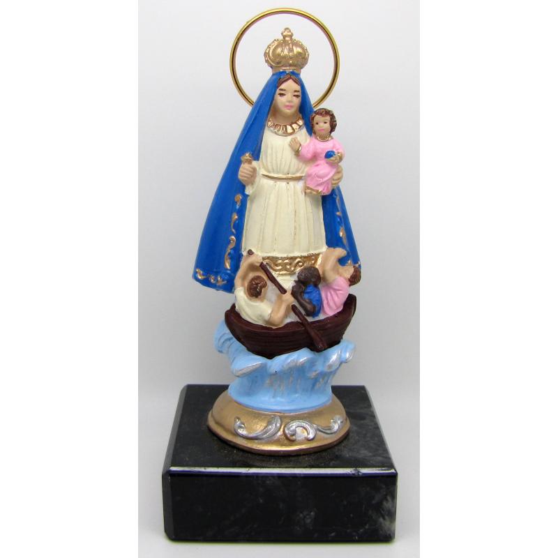 Imagen Caridad del Cobre 12 cm c/ Manto Azul - Resina (Base Marmol)