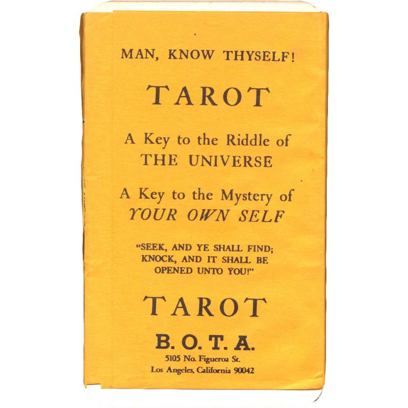 Tarot coleccion Builders of the Adytum (B.O.T.A.) A Key to the Riddle of The Universe - A Key to the Mystery of Your Own Self (1ª Edicion) (EN) (USA) (F)