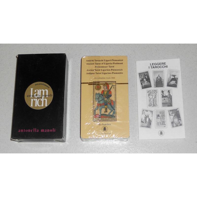 Tarot coleccion Antichi Tarocchi Liguri-Piemontesi (Antiguo Tarot Ligurino-Piamontés) - Reproduccion Giovanbattista Guala 1840 - (SCA) (EN, SP, DE, FR, IT) (Edicion Promocional de Antonella Manoli)