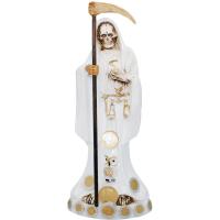 Imagen Santa Muerte C/ Monedas 30 cm. (Blanca) (c/ Amuleto Base) - Resina (Has)Artesanal puede variar el color de los detralles