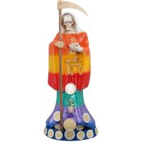 Imagen Santa Muerte C/ Monedas 30 cm. (7 Colores) (c/ Amuleto Base) - Artesanal puede variar en color y forma de los detalles -Resina (has)