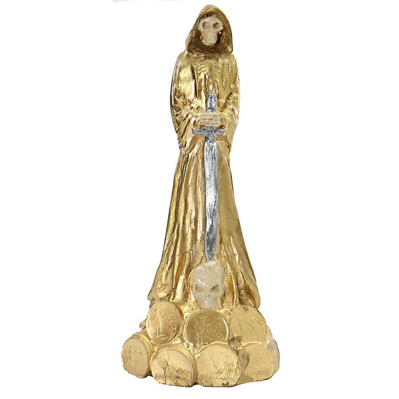 Imagen Santa Muerte Justicia c/ espada 20 cm (Dorada)