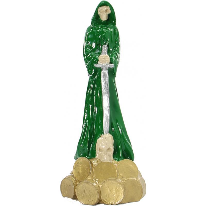 Imagen Santa Muerte Justicia c/ espada 20 cm (Verde)