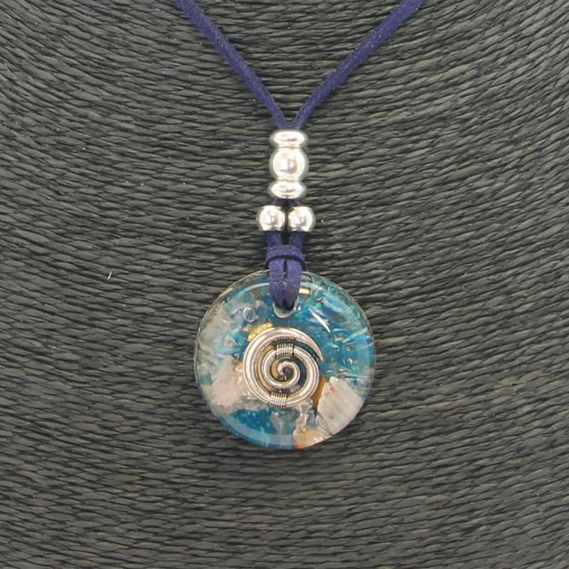 Collar Orgon Espiral Azul (3,2 cm Ajustable)