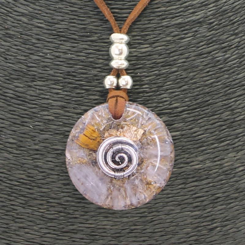 Collar Orgon Espiral Beige (3,7 cm Ajustable) Marron