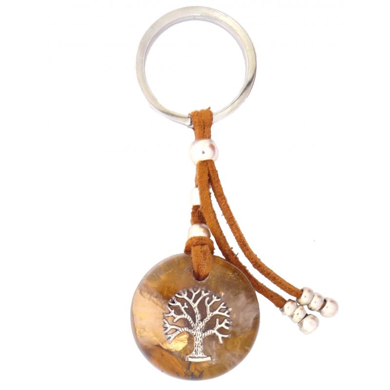 Llavero Orgon Arbol de la Vida Beige Marron (3,2 cm x 9.5cm largo)