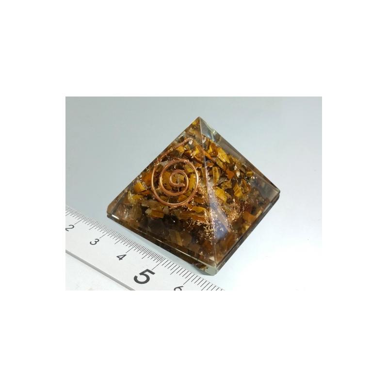 Orgon Piramide Mini Ojo tigre 4 x 4 cm