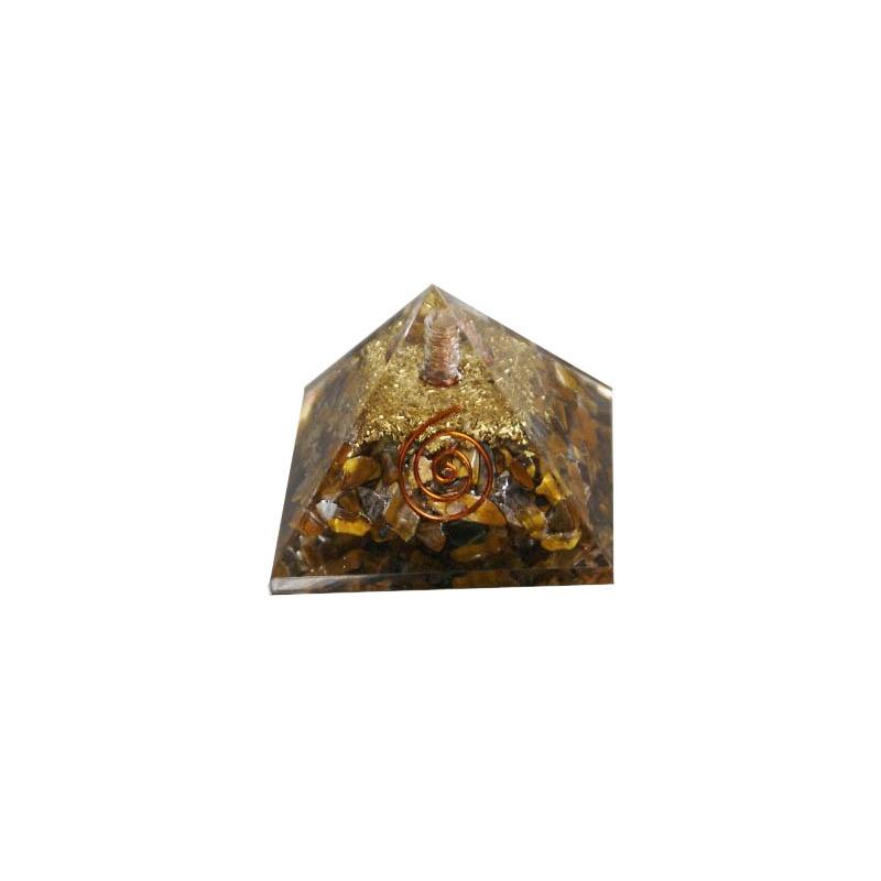 Orgon Piramide Ojo de Tigre 7 x 7 cm