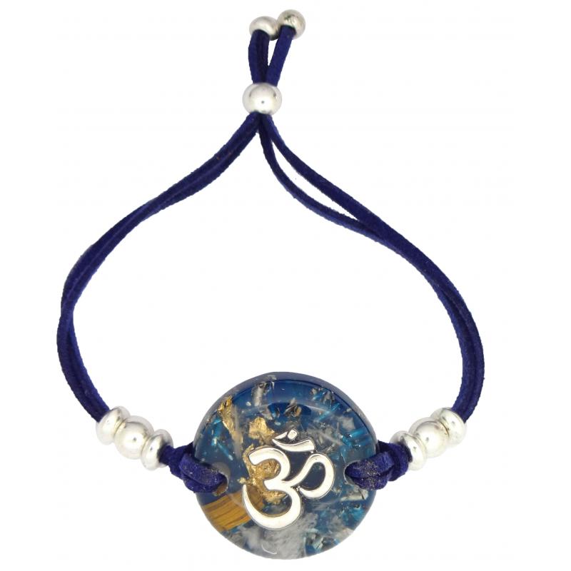 Pulsera Orgon Om Azul (3,2 cm Ajustable)