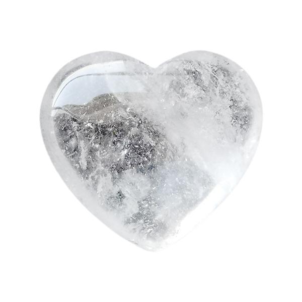 Piedra Forma Corazon Cristal de Roca - Cuarzo Blanco 3 x 3.5 cm aprox.