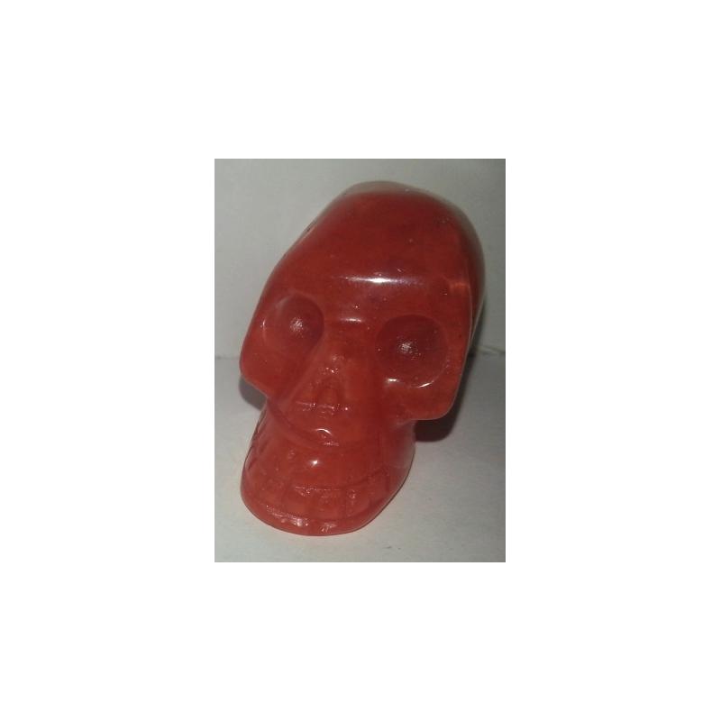 Piedra Forma Calavera Cuarzo Cereza 5 x 3.5 cm