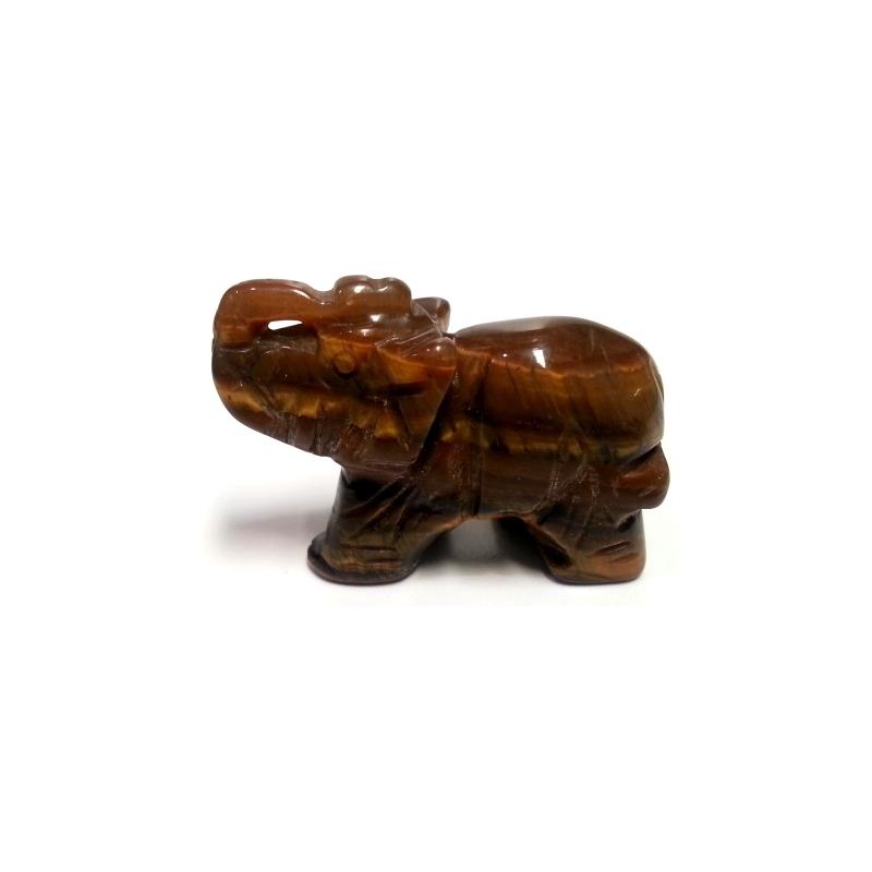 Piedra Forma Elefante Ojo Tigre 4 x 2,5 cm