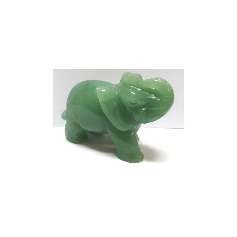 Piedra Forma Elefante Aventurina Verde 5,5 x 8 cm